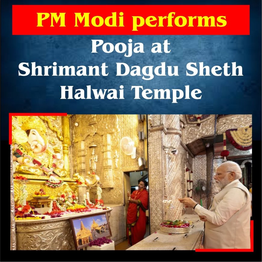 Prime Minister Narendra Modi visits Shrimant Dagdusheth Halwai Ganapati temple in Pune